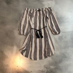 Off the shoulder strip dress